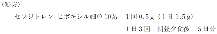 102回問210 セフジトレンピボキシルの服薬指導